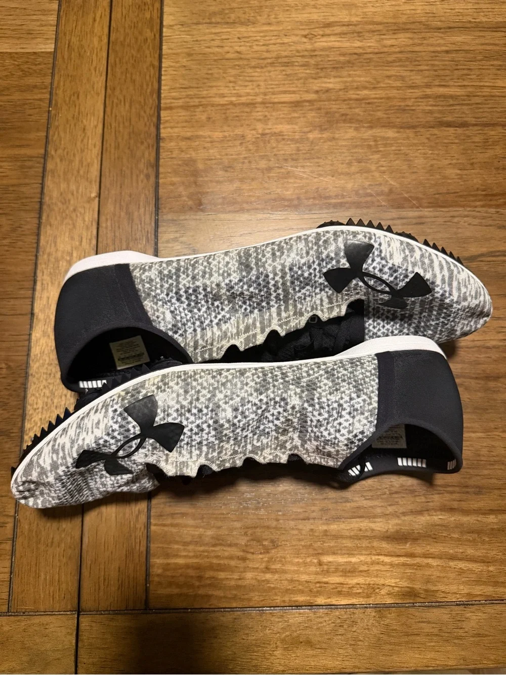 Under Armour Men’s Black and White Knit Athletic Shoes